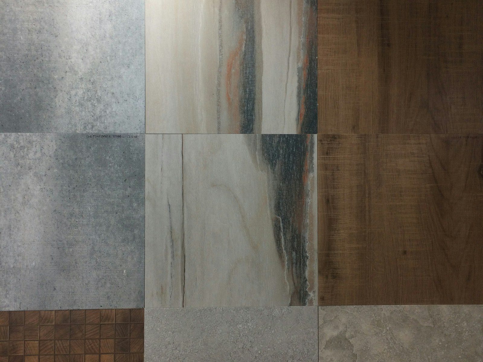 Large-format porcelain tile in a lobby